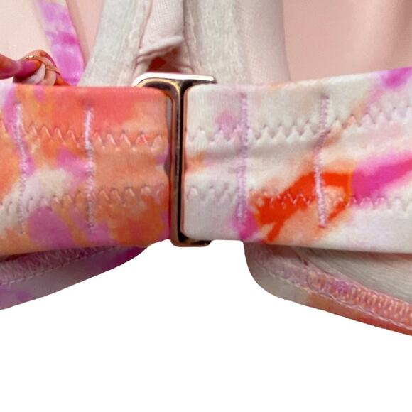 Shade & Shore Pink And Orange Tie Dye Light Lift Bikini Top Size 34 D NWT - Picture 5 of 9